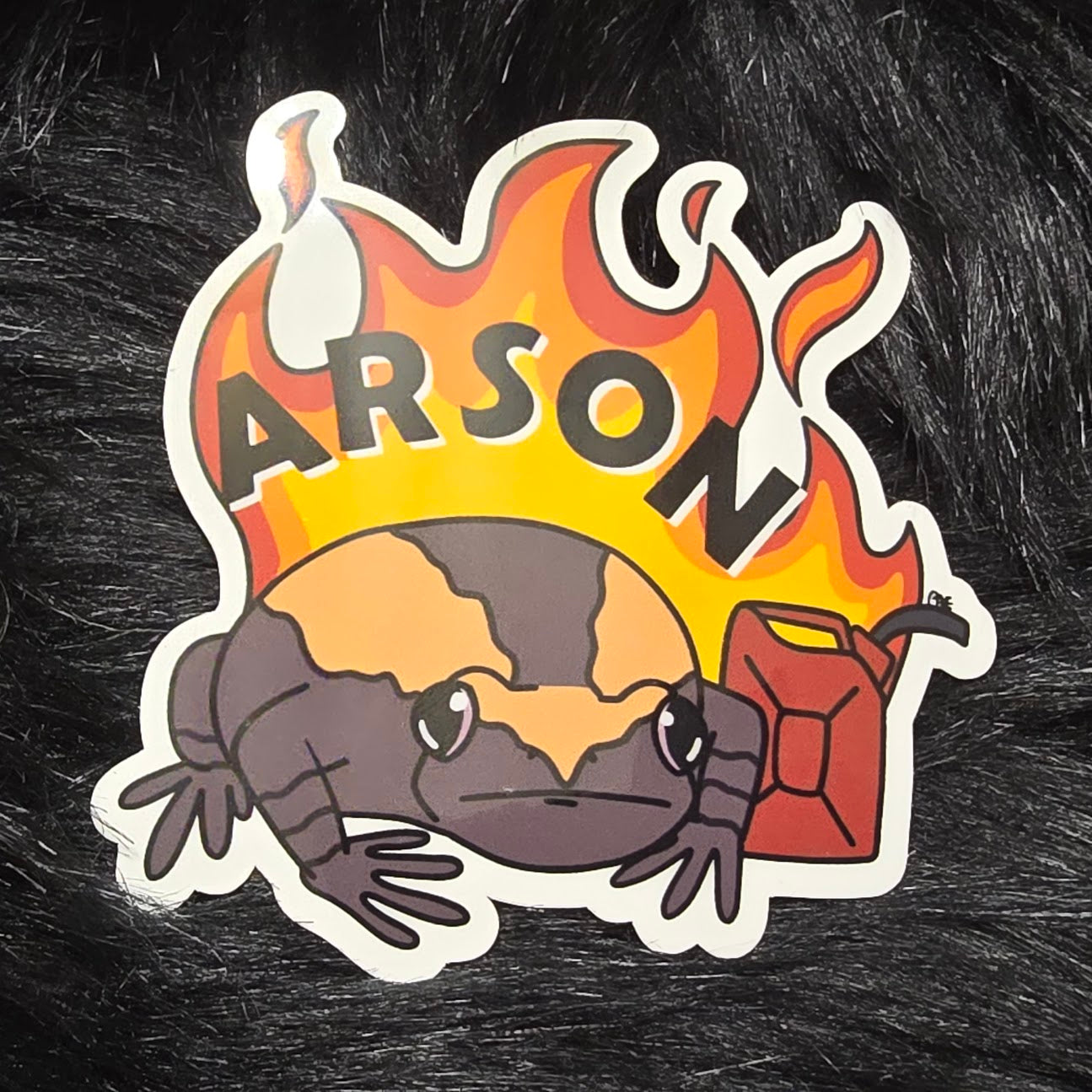 Arson Crime Frog Sticker