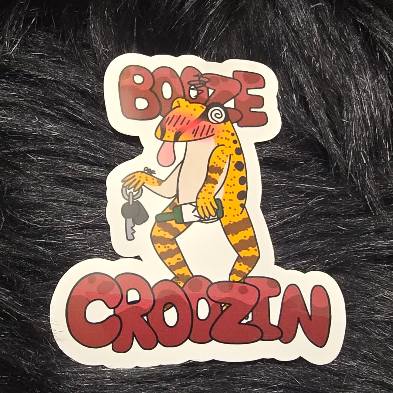 Booze Croozin Crime Frog Sticker