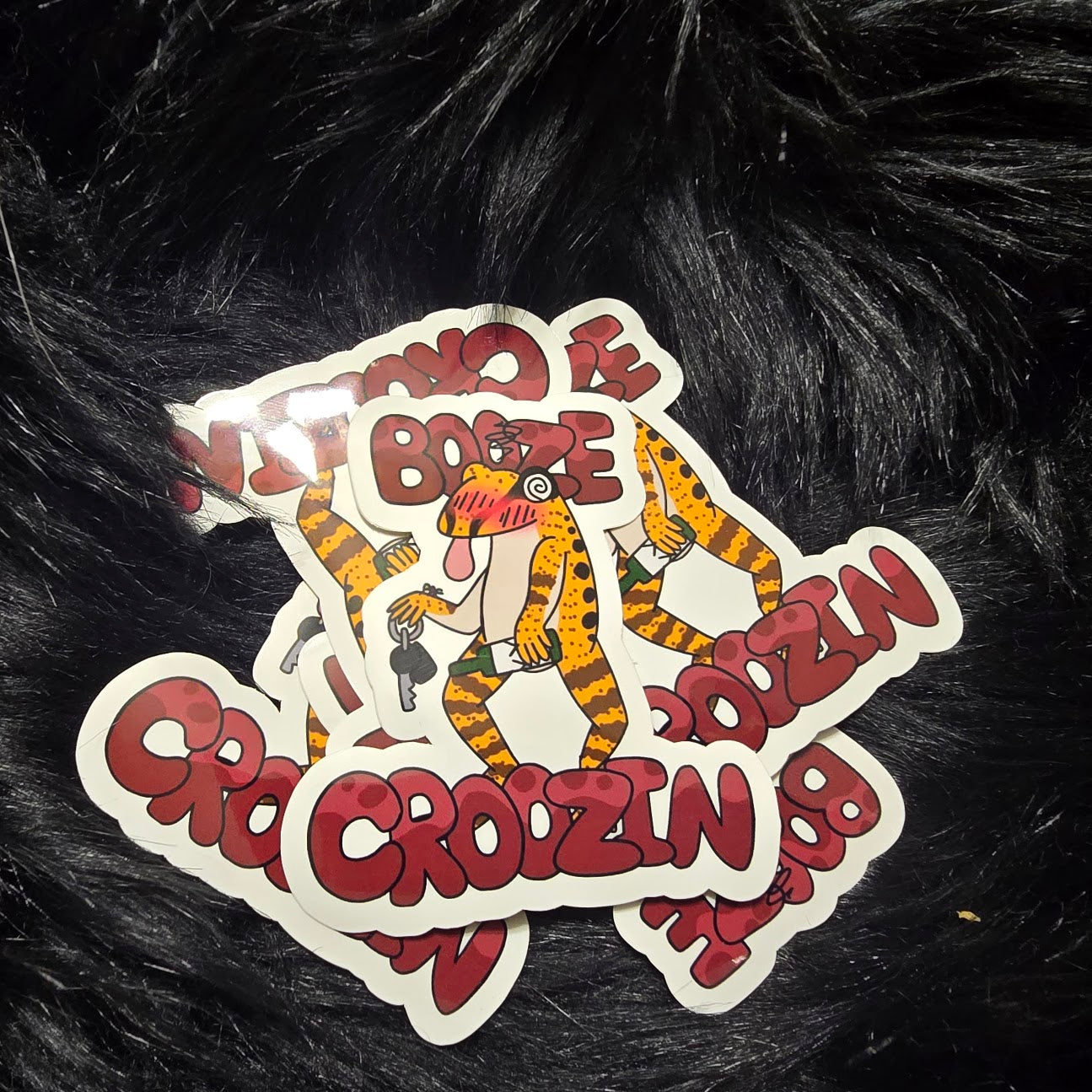 Booze Croozin Crime Frog Sticker